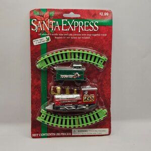 Santa Express Mini Train Engine & Caboose Plastic Snap Together with Tracks